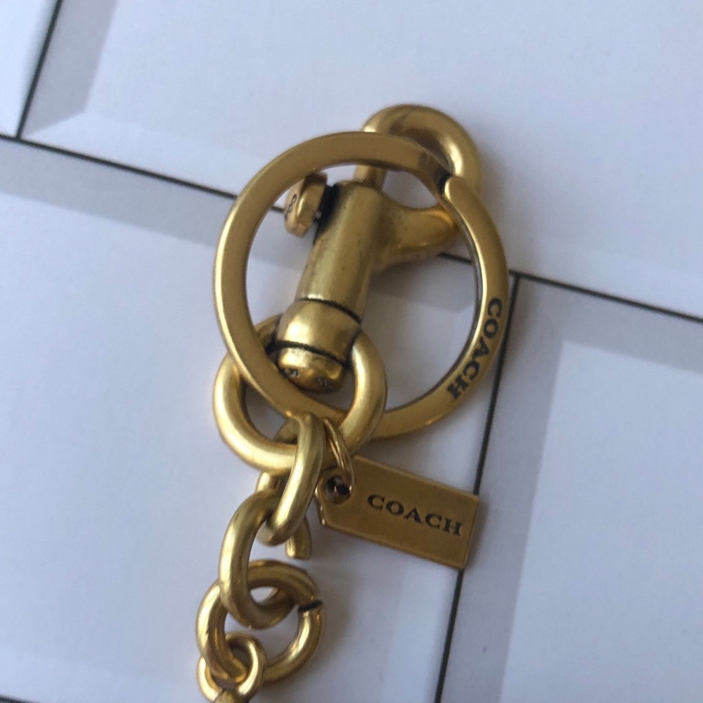 Coach Gold-Tone Cherry Keychain with Red Glitter Cherries - Picture 2 of 4